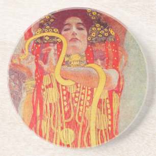 Porta-copos Gustav Klimt Red Woman Dourada pintura Cobra