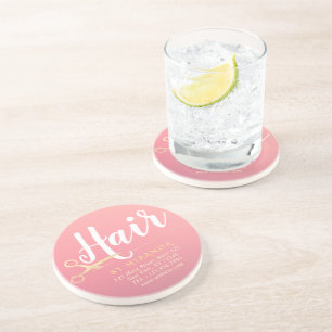 Porta-copos Hairstylist Makeup Salon Modern Pink Tesoura Doura