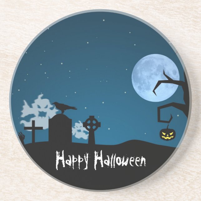 Porta-copos Halloween Fantasmas em Graveyard (Frente)