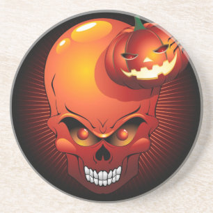 Porta-copos Halloween Skull e Pumpkin