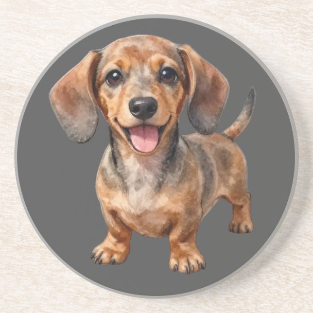 Porta-copos Happy Dachshund Puppy (Frente)