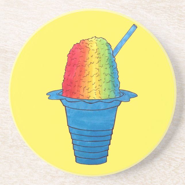 Porta-copos Havaiano Rainbow Shave Ice Frozen Dessert Hawaii (Frente)