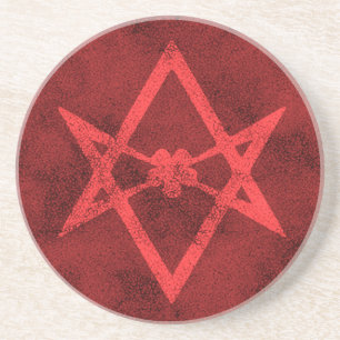 Porta-copos Hexagram Unicursal (vermelho Textured)