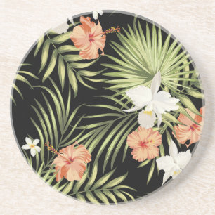 Porta-copos Hibisco Tropical: Padrão Floral Vintage