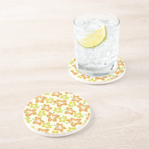 Porta-copos Hibiscus Amarelo, Hibisco Laranja, Padrão Floral