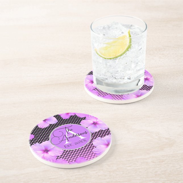 Porta-copos Hibiscus Rosa Quente (Lateral)