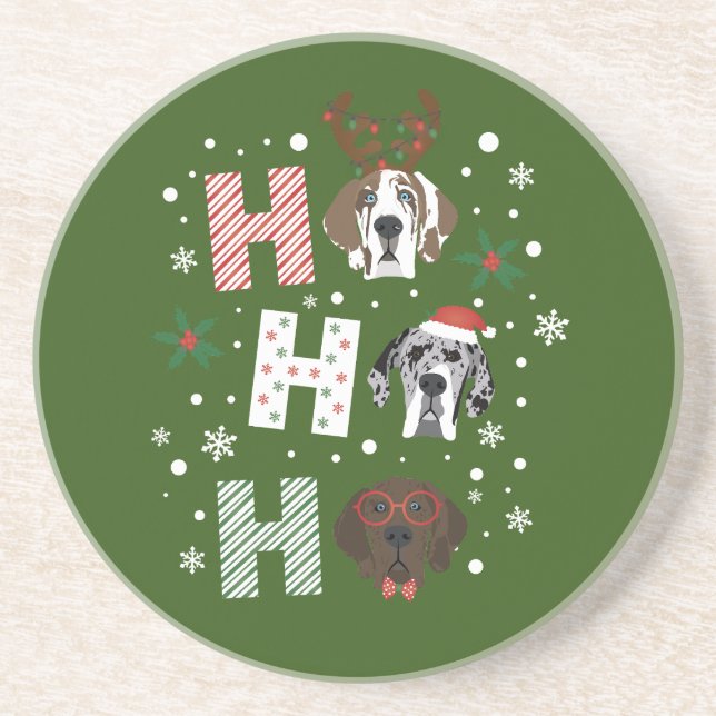 Porta-copos Ho Ho Grande Dane Feliz Natal (Frente)