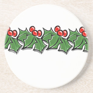 Porta-copos Holly Leaves, Holly berry, coroa de Natal