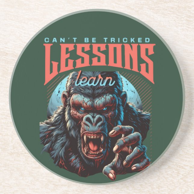 Porta-copos Home/Kitchen Wise Gorilla Lessons Learn Coaster  (Frente)