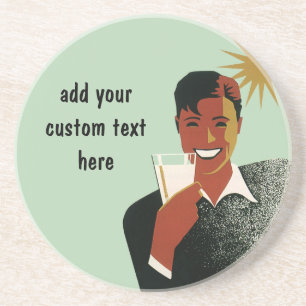 Porta-copos Homem Art Déco Antigo, Bebidas Frias no Verão