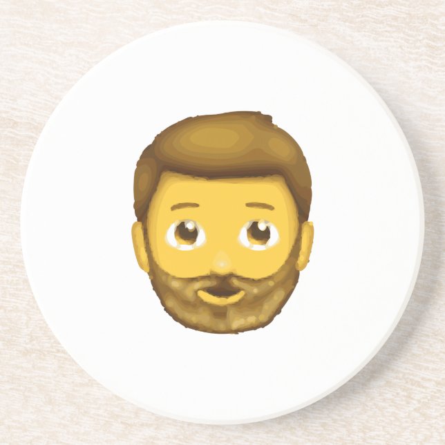 Porta-copos homem barbudo emoji (Frente)
