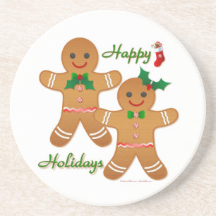 Porta-copos Homem de Biscoito de Natal Feliz Menino Menina