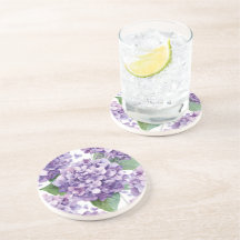 Hortênsia Roxa Aquarela Floral Lavanda Flor
