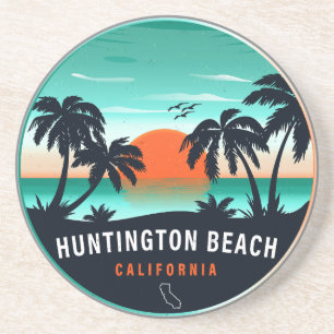 Porta-copos Huntington Beach California Retro Sunset Souvenirs