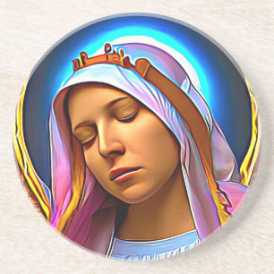 Porta-copos IA Art da Virgem Abençoada Maria