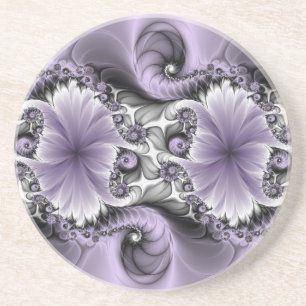 Porta-copos Ilusão Lilás Arte Floral Abstrata Fantasia Fractal