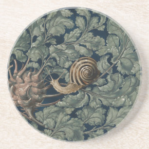 Porta-copos Ilustração Antiga de Caracol Botânico Art Nouveau 
