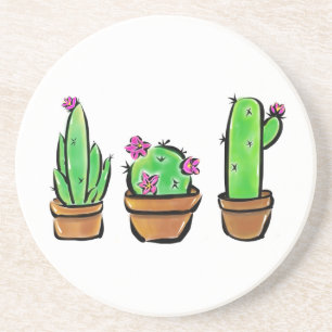 Porta-copos Ilustração Cactus Trio