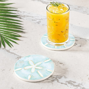 Porta-copos Ilustração de Aquarela de Seashell de Dólar de 