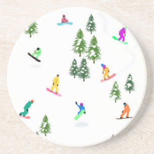 Porta-copos Ilustração do Freeride Snowboarder Snowboard