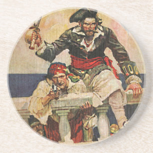 Porta-copos Ilustração do pirata e do companheiro do corsár