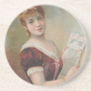 Porta-copos Ilustração Elegante de Dia dos Namorados Antigo, 1
