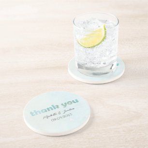 Porta-copos Ilustração Floral de Cor Azul Artística