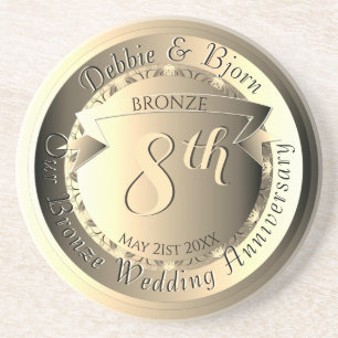 Porta-copos Imagem de Medalhões de Bronze do 8º Aniversário de