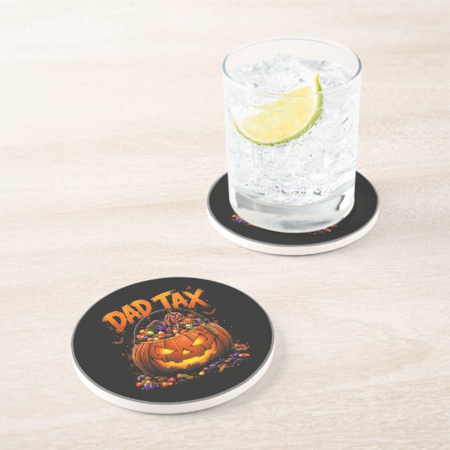 Porta-copos Imposto de Pai Engraçado de Halloween Abóbora (Lateral)
