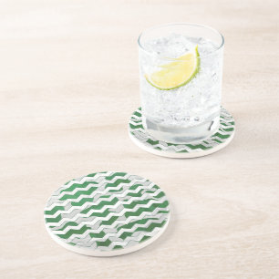 Porta-copos Impressão Branco e Verde-Vaca-Chevron
