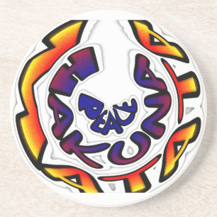 Porta-copos impressão de Arte Circular "Peace Hakuna Matata"