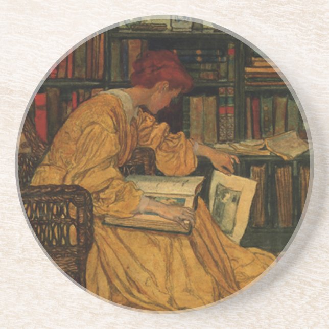 Porta-copos Impressão de Arte de Amante de Livros Antigos | Mu (Frente)