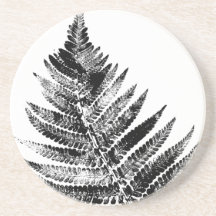 Impressão de Folha de Fern Preta e Branca
