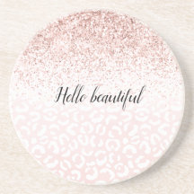 Impressão de Leopardo Branco Cor-de-rosa brilhante