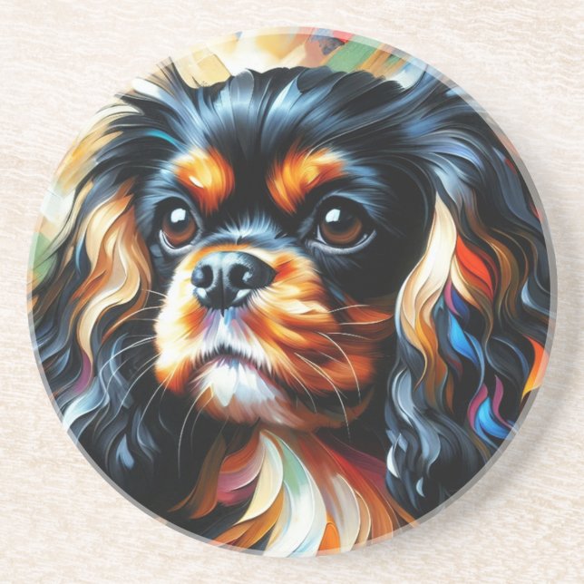 Porta-copos Impressão em Acrílico do Cão Cavalier King Charles (Frente)