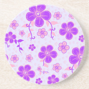 Porta-copos Impressão Floral bonito Roxo e Rosa na Lavanda