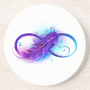 Porta-copos Infinidade com pena roxa