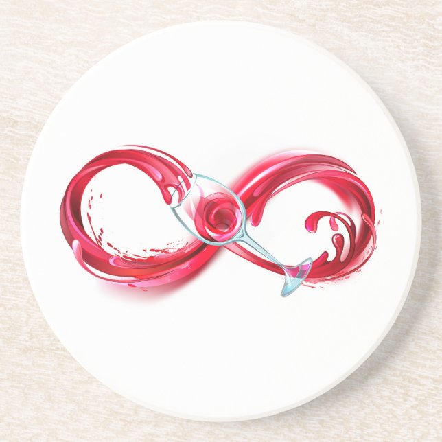Porta-copos Infinidade com vinho tinto (Frente)