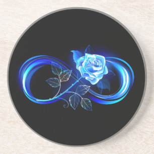 Porta-copos Infinito brilhante com rosa azul