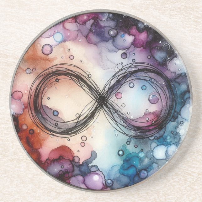 Porta-copos Infinity Alcohol Ink (Frente)