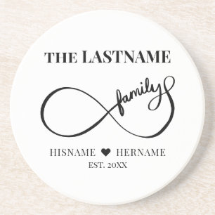 Porta-copos Infinity Personalized Family Name e Est. Data