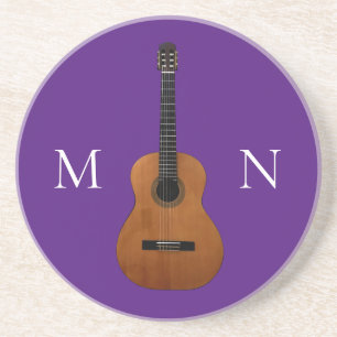 Porta-copos Instrumento Musical Guitar Monograma Trendy Purple