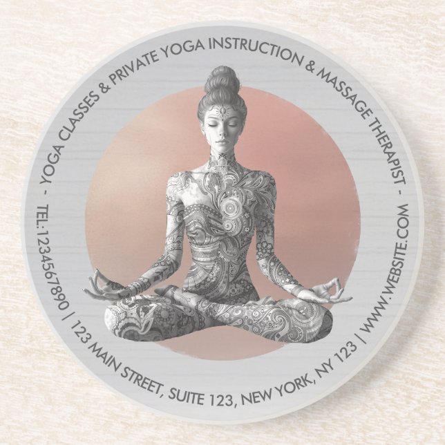 Porta-copos Instrutor de Meditação Yoga Reiki Master Lotus Pos (Frente)