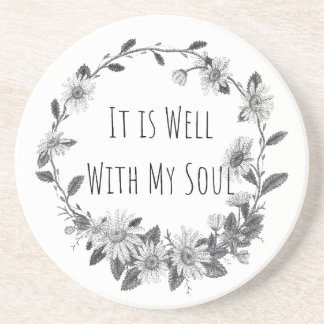 Porta-copos It Is Well With My Soul Keepsake Stone Coaster