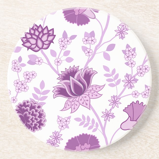 Porta-copos Jacobean Floral Lg Pattern Pinks em Branco (Frente)