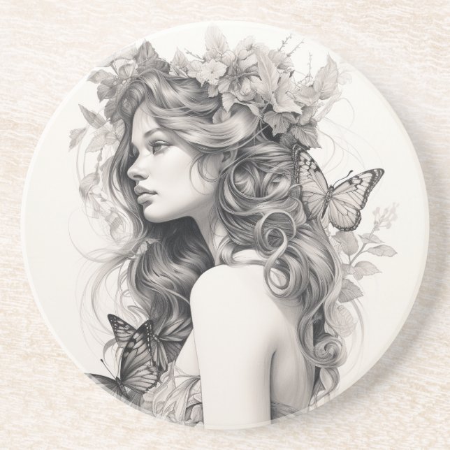 Porta-copos Janto de Ensaio de Casamento de Script Elegante Cl (Frente)