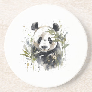 Porta-copos Jardim de Panda em Aquarela