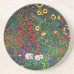 Porta-copos Jardim Flor Gustav Klimt<br><div class="desc">Porta copos de arenito que inclui o Jardim de Fazendas de pintura de óleo de Gustav Klimt com girassóis (1907). Um belo jardim de girassóis e belas flores azuis,  vermelhas,  roxas,  rosa e brancas. Um presente de excelente para fãs de Arte Nouveau e de Arte Austríaca.</div>