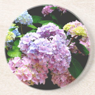 Porta-copos Jardim Hydrangea, rosa, azul, floral roxo