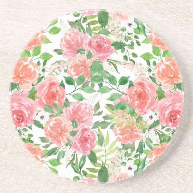 Porta-copos jardim rosa (Frente)